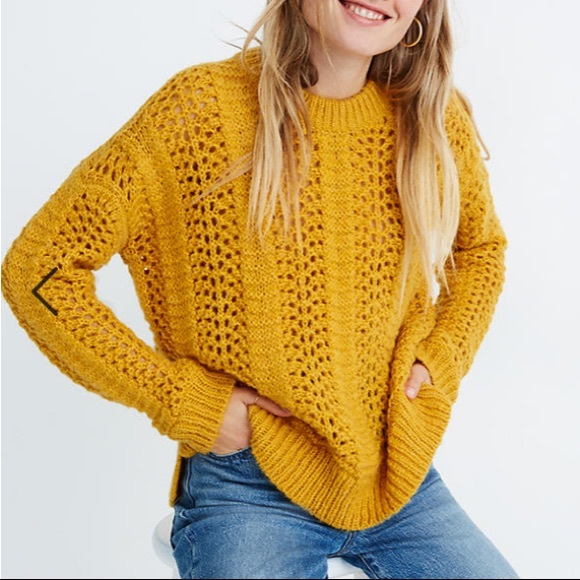 Madewell Sweaters - MWT Madewell Windmere Pointelle Sweater Yellow